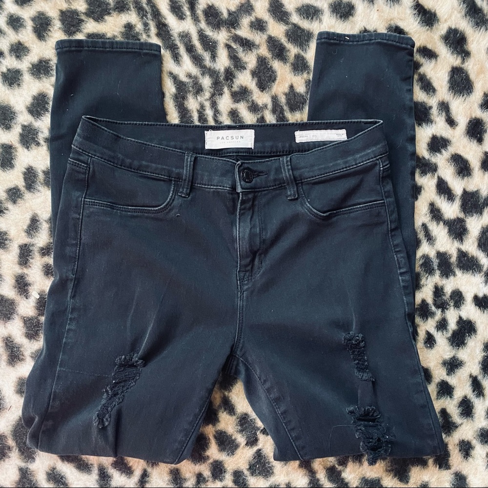 Pacsun black distressed jeggings